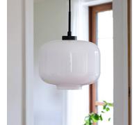Dyberg Larsen Arp hanging light, white, glass, Ø 30 cm