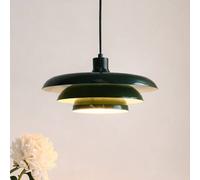 Dyberg Larsen Ava pendant light, dark green, metal, Ø 31 cm