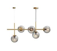 Dyberg Larsen Como pendant light, five-bulb, brass