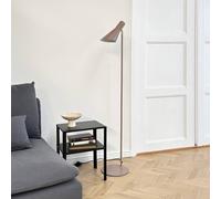 Dyberg Larsen DL12 floor lamp, beige/brass, 139 cm, metal