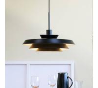 Dyberg Larsen DL44 hanging light, black, metal, Ø 45 cm