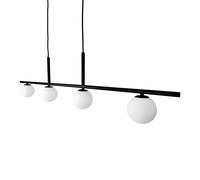Dyberg Larsen hanging light Alice, black, metal, 4-bulb.