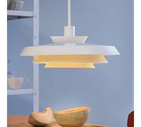 Dyberg Larsen hanging light DL44, white, metal, Ø 45 cm