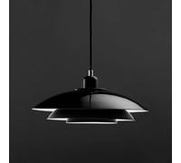 Dyberg Larsen hanging light Kaje, black, Ø 40 cm, metal