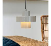 Dyberg Larsen hanging light Stoke, grey, Ø 20 cm, metal