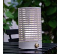 Dyberg Larsen LED rechargeable table lamp Mesh, white, height 20 cm