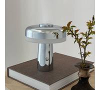 Dyberg Larsen LED table lamp Porter, chrome, height 16 cm