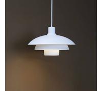 Dyberg Larsen Morph hanging light, white, Ø 30 cm, metal