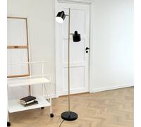 Dyberg Larsen Ocean floor lamp, black/brass, 2-bulb.