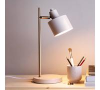 Dyberg Larsen Ocean table lamp, beige/brass, height 43 cm