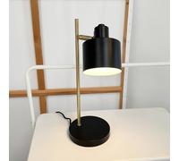 Dyberg Larsen Ocean table lamp, black/brass, 43 cm