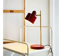Dyberg Larsen Ocean table lamp, dark red/brass, 43 cm
