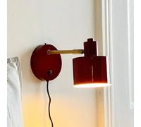 Dyberg Larsen Ocean wall lamp, dark red, projection 30 cm