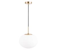 Dyberg Larsen Princess pendant light, opal/brass, Ø 28 cm