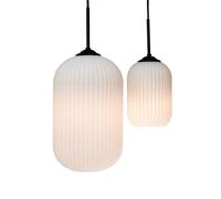 Dyberg Larsen Riflet hanging light made of glass, Ø 20 cm