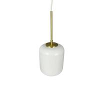 Dyberg Larsen Silvia hanging light, Ø 15 cm, opal/brass, glass