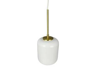 Dyberg Larsen Silvia hanging light, Ø 15 cm, opal/brass, glass