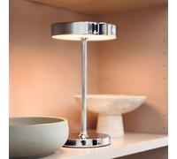 Dyberg Larsen Starlight LED rechargeable table lamp, chrome, metal