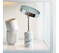 Dyberg Larsen Starlight LED rechargeable table lamp, chrome/white
