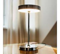 Dyberg Larsen Starlight LED table lamp, chrome, height 26 cm