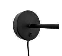 Dyberg Larsen Stoke wall lamp, black, Ø 20 cm, metal