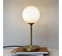 Dyberg Larsen table lamp Sia, opal/brass-coloured, height 12 cm