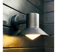 Dyberg Larsen Venice outdoor wall light, black, Ø 20 cm
