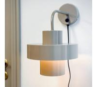 Dyberg Larsen wall lamp Stoke, grey, Ø 20 cm, metal