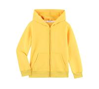 Dybker Boys Girls Hoodie Hooded Sweatshirts Solid Fleece Hoodies Classic Full Zipper Top Plush Cotton, Yellow, 9-10 Years