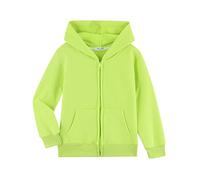 Dybker Boys Girls Hoodie Hooded Sweatshirts Solid Fleece Hoodies Classic Full Zipper Top Plush Cotton, Green, 7-8 Years
