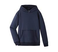 Dybker Boys Girls Hoodies Hooded hoodie Classic Solid Sport Pullover Top Lightweight Series Soft Plush Cotton, Navy, 11-12 Years