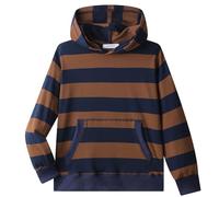 Dybker Boys Girls Hoodies Hooded hoodie Classic Solid Sport Pullover Top Lightweight Soft Plush Cotton, Navy and Brown Striped, 5-6 Years
