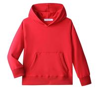 Dybker Boys Girls Hoodies Hooded hoodie Classic Solid Sport Pullover Top Lightweight Soft Plush Cotton, Red, 7-8 Years