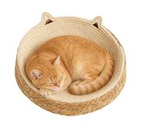 Dybnuhoc Circle Cat Scratcher,Breathable Woven Nest | Kitten Ear Design Cotton Rope Cat Scratching Pad | for Play Exercise Enrichment Activity Nail Trimming Paws Care Furniture Safety