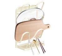 Dybnuhoc Space Saving Lid Holder, Non-Slip Kitchen Rack, Adjustable Organizer with Cabinet Feature, Pan Storage Countertop Organizer, Utensil Holders, Storage Solution for Home Apartment