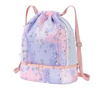 Dybnuhoc Swim Bag | Pool Drawstring Backpack - Multifunctional Drawstring Bag with Dry Wet Separation for Vacation, Swimming, Camping, Travel, Pink Purple, Refer to description