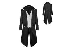 Dybnuhoc Tail Coat Men,Frock Coat Victorian Tailcoat - Renaissance Medieval Gothic Tuxedo, Cosplay Costume for Men Teenagers