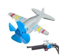 Dybnuhoc Wind Power Airplane, Wind-Up Luminous Waterproof Propeller Toy, Flying Spinner for Kids Outdoor Riding, Scooter and Electric Bike Helmets, Fun Cycling Accessory for Children and Teens