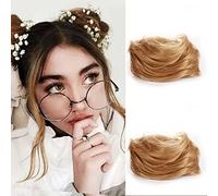 Dybst 2 Pcs Mini Hair Pieces Synthetic Hair Claw Clip Messy Bun Donut Extensions Hair Accessories Ponytail Hairpieces Pa #103 2.5 Inch Straight