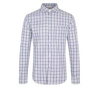 Dybycit Men's Shirts Checked Long Sleeve Casual Shirt Regular Fit Oktoberfest Plaid Shirts White Blue