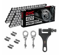 DYC 420 Chain 42-Link Front + 90-Link Rear w/ 4 Master Links, Chain Breaker & Adjuster Fits Coleman CT200U/CT200U-EX/BT200X, Baja Warrior MB200/MB165, Massimo, Predator 212 200 196cc 6.5hp Mini Bike