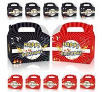 DYCITIQO 12Pcs Cartoon Black Birthday Decorations, Animation Red Birthday Party Favors Gift Bags for Boys and Girls Kids Party Theme Supplies