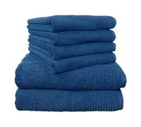 Dyckhoff 0410996445 Towel Set 'Brilliant' 2 Bath Towels 70 x 120 cm / 4 Hand Towels 50 x 100 cm Blue