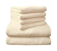 Dyckhoff Brilliant 0410996205 Towel Set 6-Piece Including 2 Bath Towels 70 x 140 cm and 4 Hand Towels 50 x 100 cm Champagne