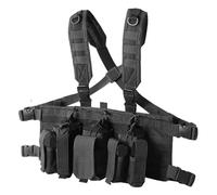 DYCZMALQ Tactical Hunting Chest Rig Bag CS Airsoft Shooting Molle Chest Mount Multif Military Quick-Release Combat Vest with Magazine Bag (BK)