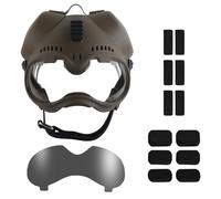 DYCZMALQ Tactical K9 Dog Helmet with Goggles for K9 and Military Working Dogs with Ear Protection Removable Rail on Top (T)