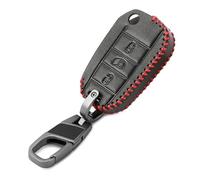 DYDGUTUFB Car Key Case Protector Cover For Peugeot 3008 208 308 508 408 2008 - 3 Button Leather - Brown