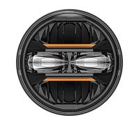 DYDGUTUFB Motorcycle Headlight Universal 5.75-inch Round Yellow Motorcycle Headlight DRL For Suzuki(Black)