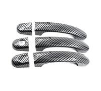 DYDGUTUFB Outer Door Handle 1 Set for VW for Transporter T5 T6 Caravelle for Caddy Van Car Accessories Outside Exterior Door Handle Carbon Fiber/Gloss Black(Carbon Fiber)