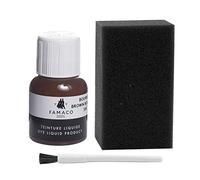 Dye Design Paint for Leather and Faux Leather Shoes, Trainers, with Sponge and Brush, Famaco Dye Liquid, 36 Colours Dark Brown